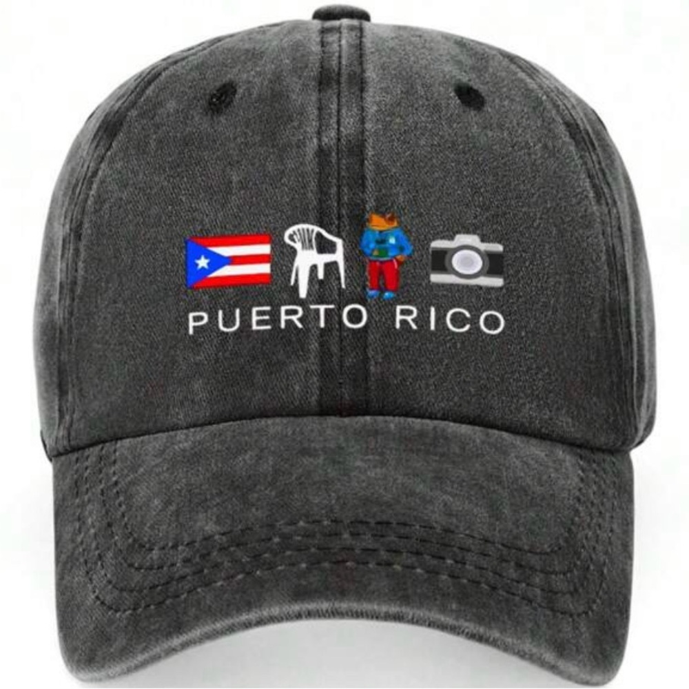 New Gray Puerto Rico Embroidered Cap